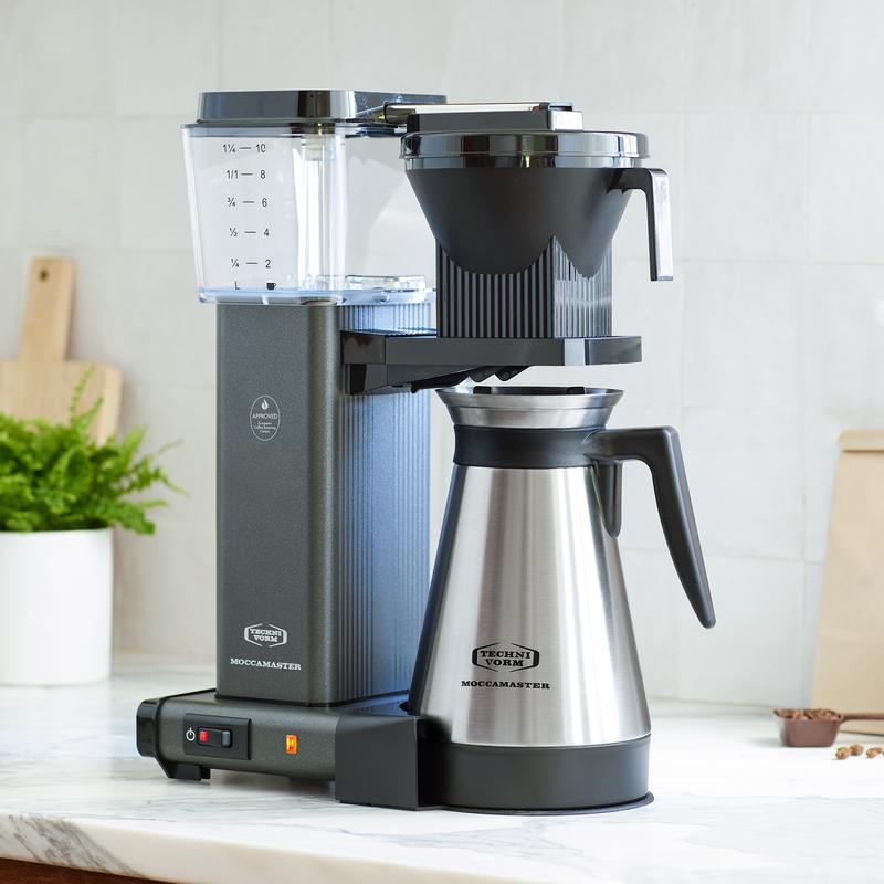 Moccamaster KBGT Automatic Drip Stop Coffee Maker With Thermal Carafe - Stone Grey
