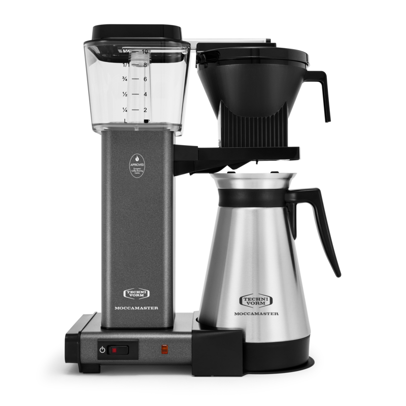 Moccamaster KBGT Automatic Drip Stop Coffee Maker With Thermal Carafe - Stone Grey