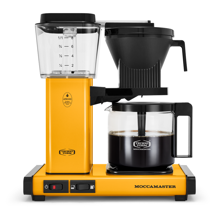 Moccamaster KBGV Select Automatic Drip Stop Coffee Maker With Glass Carafe - Pepper Yellow