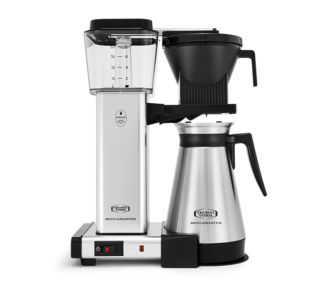 Moccamaster KBGT Automatic Drip Stop Coffee Maker With Thermal Carafe - Polished Silver